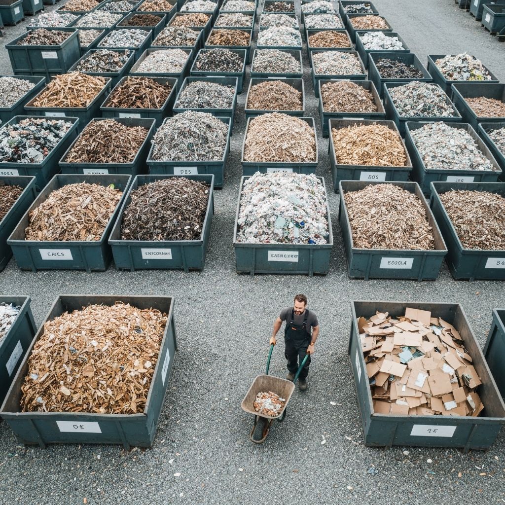 Sortierter Recyclinghof in der Schweiz